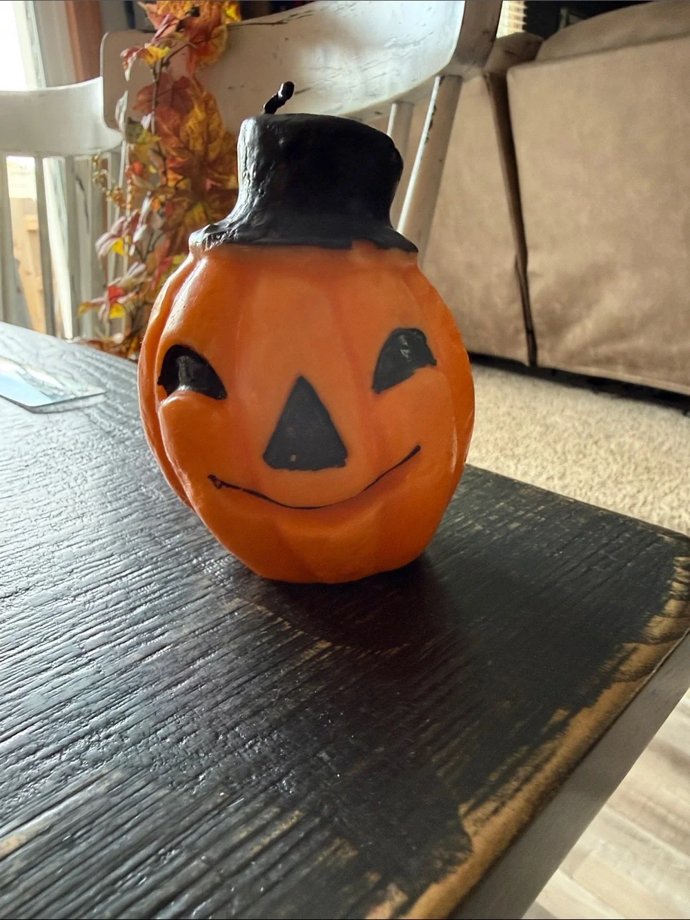 Vintage Orange Pumpkin Jack-O'-Lantern Accent Décor